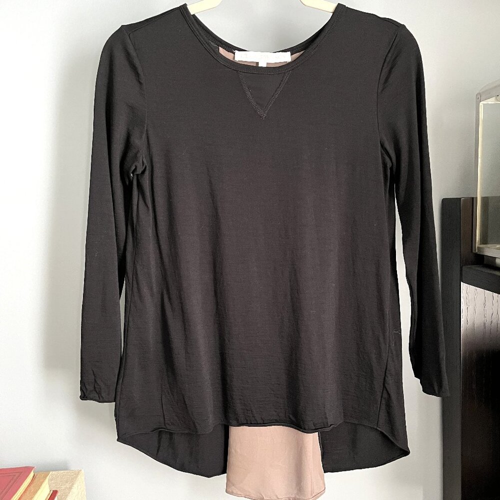 Ulla Johnson Wool Silk Top (Black/Tan) S